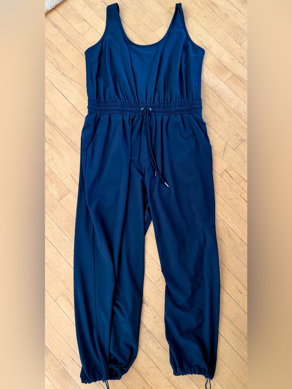 Abercrombie & Fitch Black Sleeveless Drawstring Waist Traveler Jumpsuit